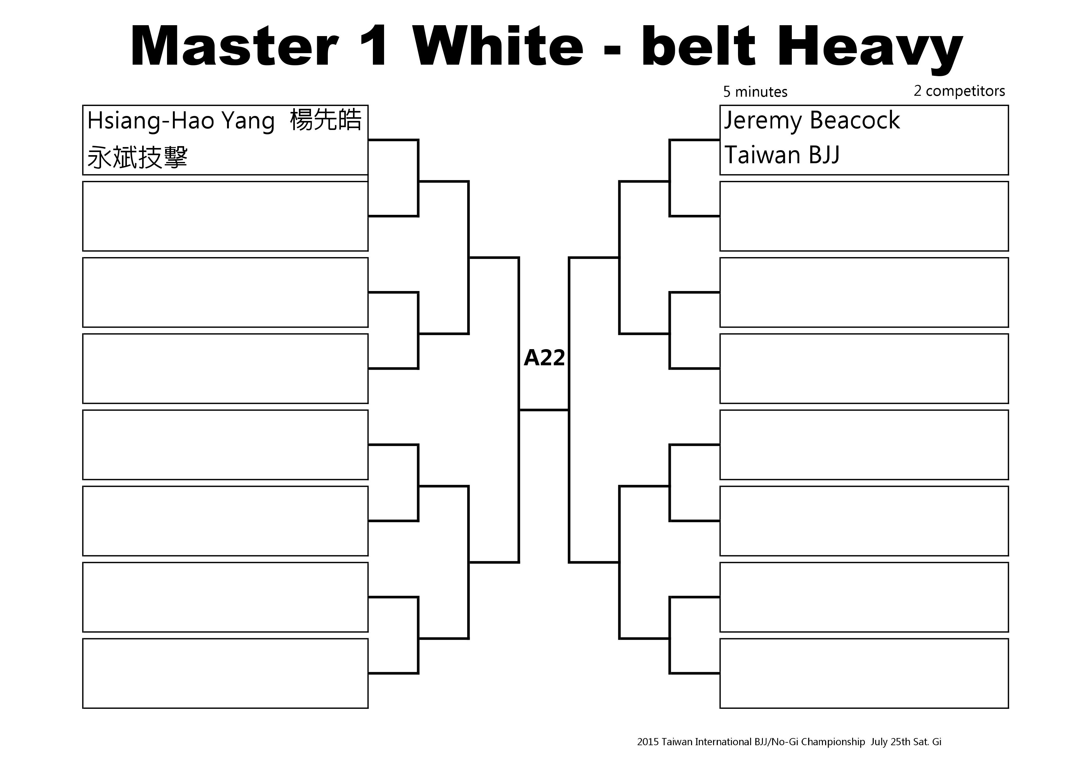 Bracket 1 White Master 2015-0009